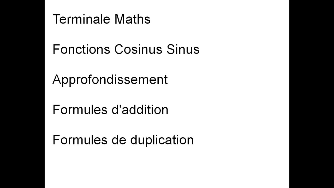 Terminale Maths. Trigonométrie. Approfondissement. Formules d'addition — free download