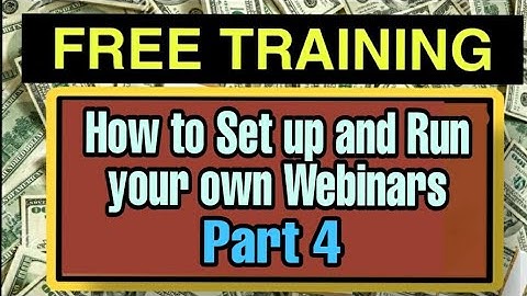 How to set up and Run your Own Webinars - Webinar tutorial series - Video 3