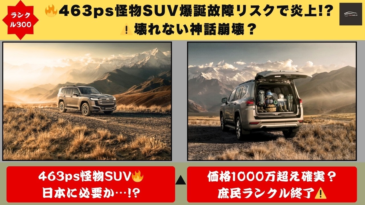 【😱納車さらに延長か…？】故障リスクか納期崩壊か…!463ps怪物「ランクル300ハイブリッド」日本上陸で市場激震🔥【クルマのホンネ】#自動車ニュース 最新 #新型車両