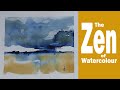 Let the water do the work abstract watercolour landscape  lake superior