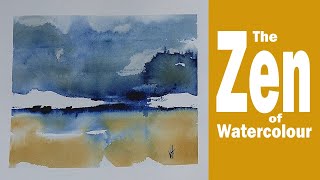 Let the water do the work. Abstract Watercolour Landscape / Lake Superior