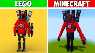 Lego VS Minecraft SPEAKER MAN Build Challenge | Skibidi Toilet Multiverse