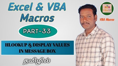 PART 33 - HOW TO USE HLOOKUP AND DISPLAY VALUES IN MSG BOX BY USING VBA MACRO (TAMIL) | Kallanai YT