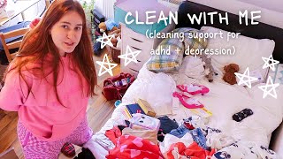 clean with me in real time! (body doubling for adhd + depression)