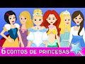 Princesas  branca de neve  rapunzel  cinderela e mais  6 contos com os amiguinhos
