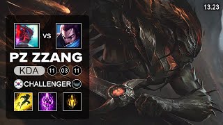 Pz ZZang Yasuo vs Yone Mid - KR Challenger - Patch 13.23 Season 13