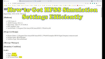 How to Get HFSS Simulation Settings Efficiently