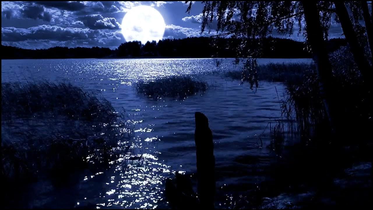 Луна отражается в реке