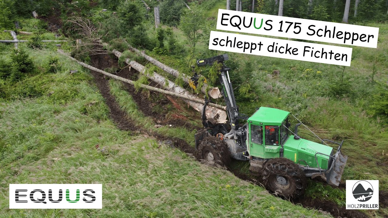 4K | Stihl 500i vs. dicke Fichten | EQUUS 175 Schlepper im Einsatz | zu Besuch bei @koglabua7372​
