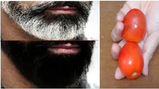 White Beard Turn To Black Beard Naturally in 4 minutes // White beard natural dye with tomato