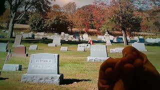 Horacio the handsnake visiting Fairview Cemetery in Pen Argyl, Pennsylvania