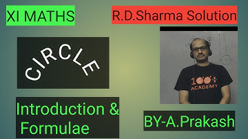 Cengage Co-Ordinate & R.D.Sharma; || Circle Introduction ||. BY-A . Prakash