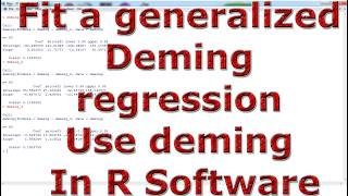 Fit a generalized Deming regression Use deming With (In) R Software