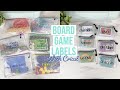 HOW TO MAKE BOARD GAME &amp; CARD GAME LABELS WITH CRICUT | LABELS SIZING TIPS