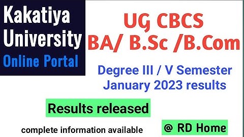 KU Degree 3/5 semester Jan 2023 Exam results BA BCom BSc