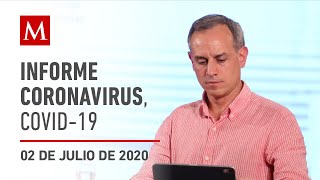 Informe diario por coronavirus en México, 02 de julio de 2020