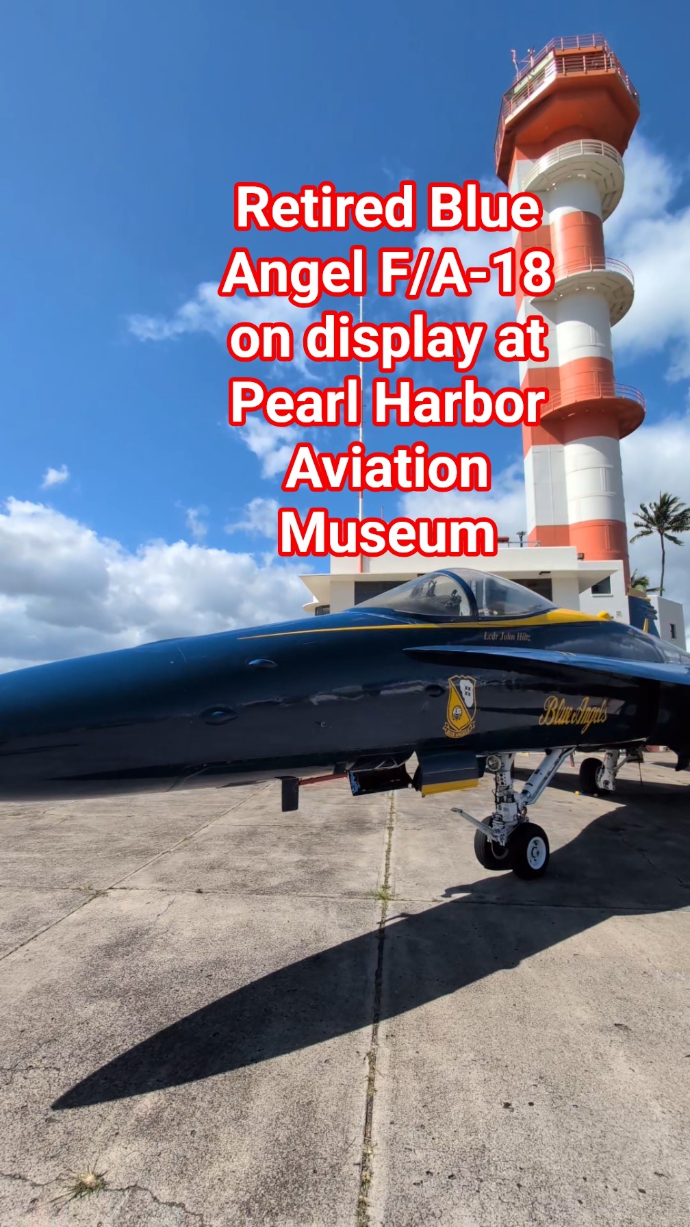 Retired Blue Angel F/A-18 on display at Pearl Harbor Aviation