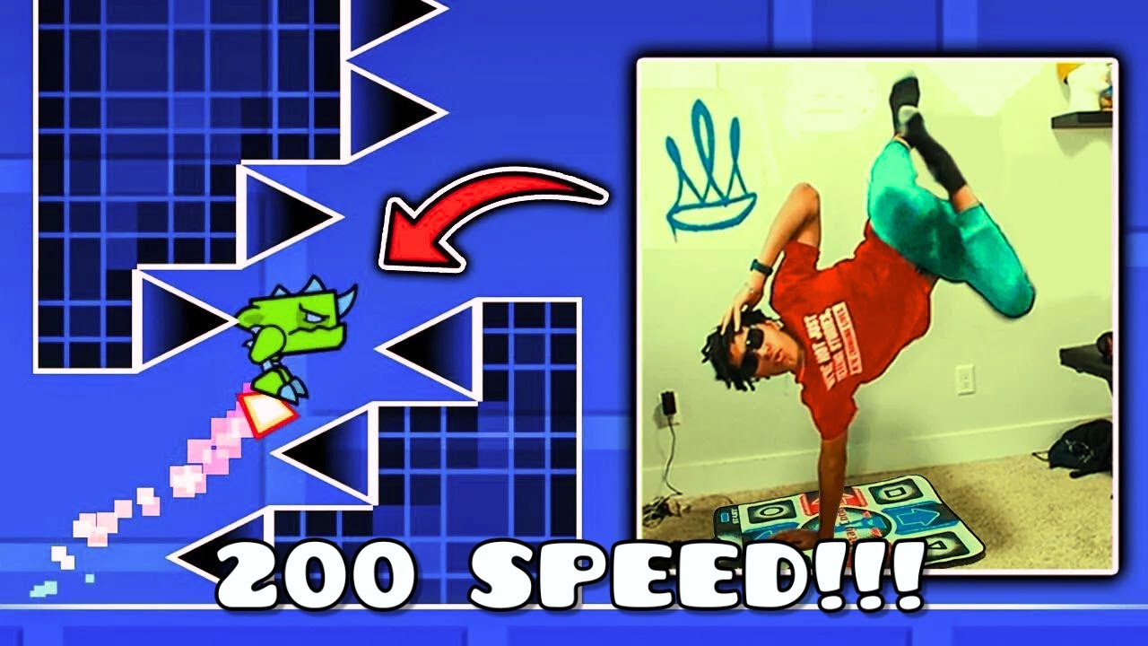I Beat a Geometry Dash Level By DANCING (Sped Up) - YouTube