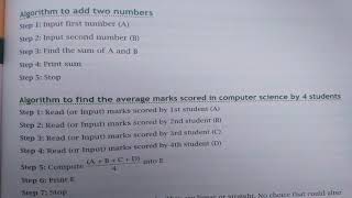 26/12/2020|| class 6|| sub Computer|| chapter 10||Algorithm and flow charts