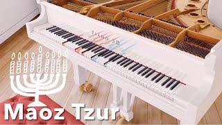 Maoz Tzur. Virtual piano 3D. Hanukkah piano song