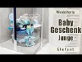 Windeltorte Junge 1.222 | DIY Baby-Geschenk zur Geburt Babyparty | Diaper Cake Baby Shower Gift