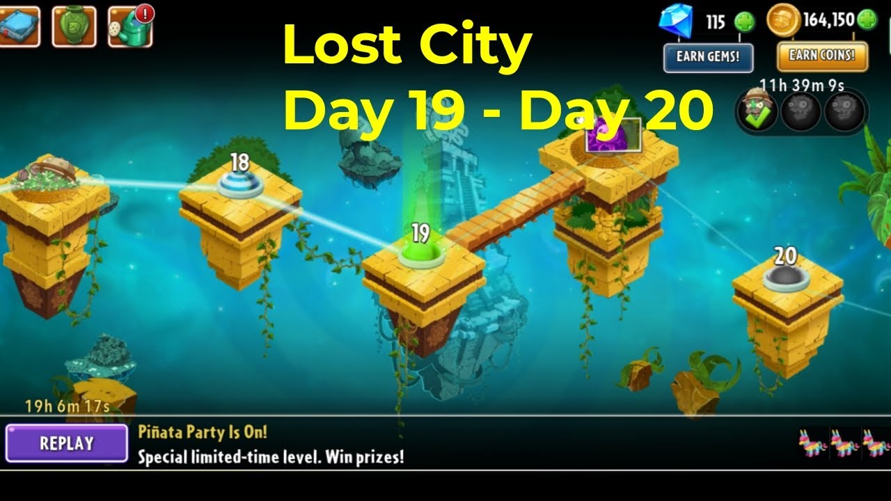 Plants Vs Zombies 2 : Lost City - Day 19 to Day 20 | PVZ2 2024 - YouTube