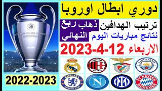 نتائج مباريات دوري ابطال اوروبا ذهاب ربع النهائي اليوم الاربعاء 12-4-2023 وترتيب الهدافين