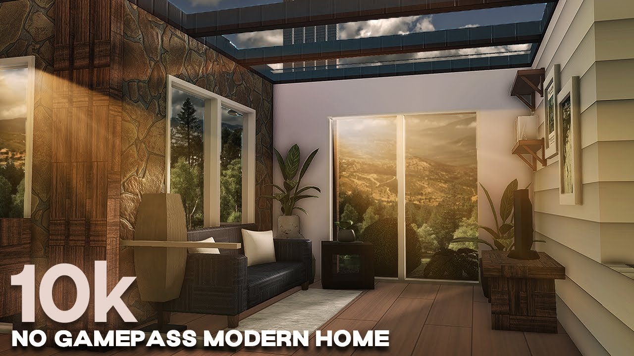 10k No Gamepass Modern Home | Roblox | Bloxburg House build ...