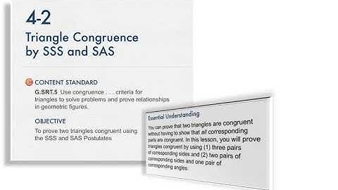 Geometry 4-2 Triangle Congruence by SSS and SAS: Introduction and Solve It