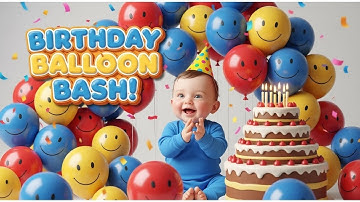 Birthday Balloon Bash! | Cute Baby & Colorful Balloons Sing Happy Birthday