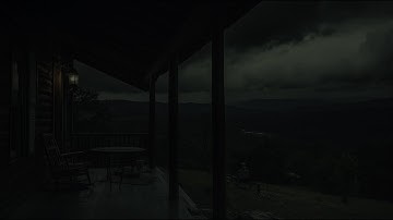 Storm on the meadow at night, valley in a thunderstorm, gentle wind and thunder for sleep 6