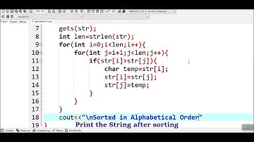 How to sort a string in alphabetical order in C++