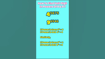 How to find unit digits in powers of 4 & 9 ||concept of unit digit#shorttrick #maths#viral#csat