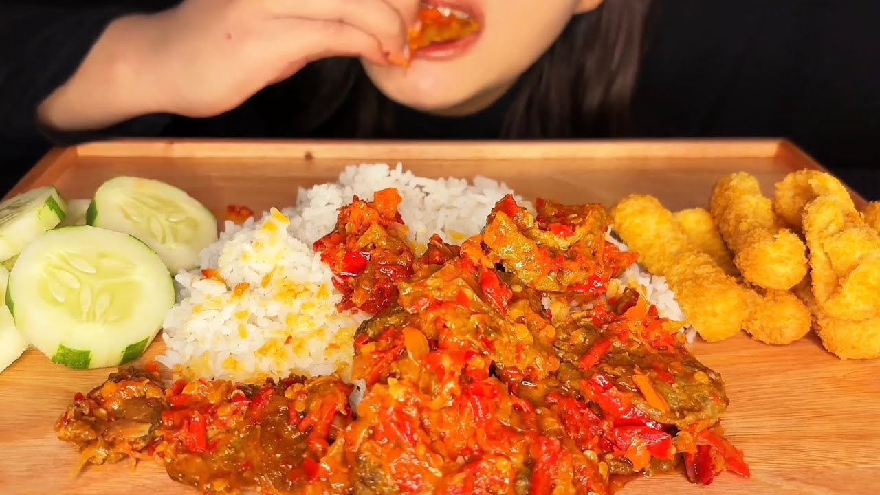 SAMPE GELENG2 SAING PEDASNYA🥵DENDENG BATOKOK LADO MERAH + NUGGET AYAM 🤤💥🌶️