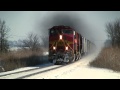 BNSF 766 West, Smokin&#39; by Honey Creek, Illinois on 12-27-2010