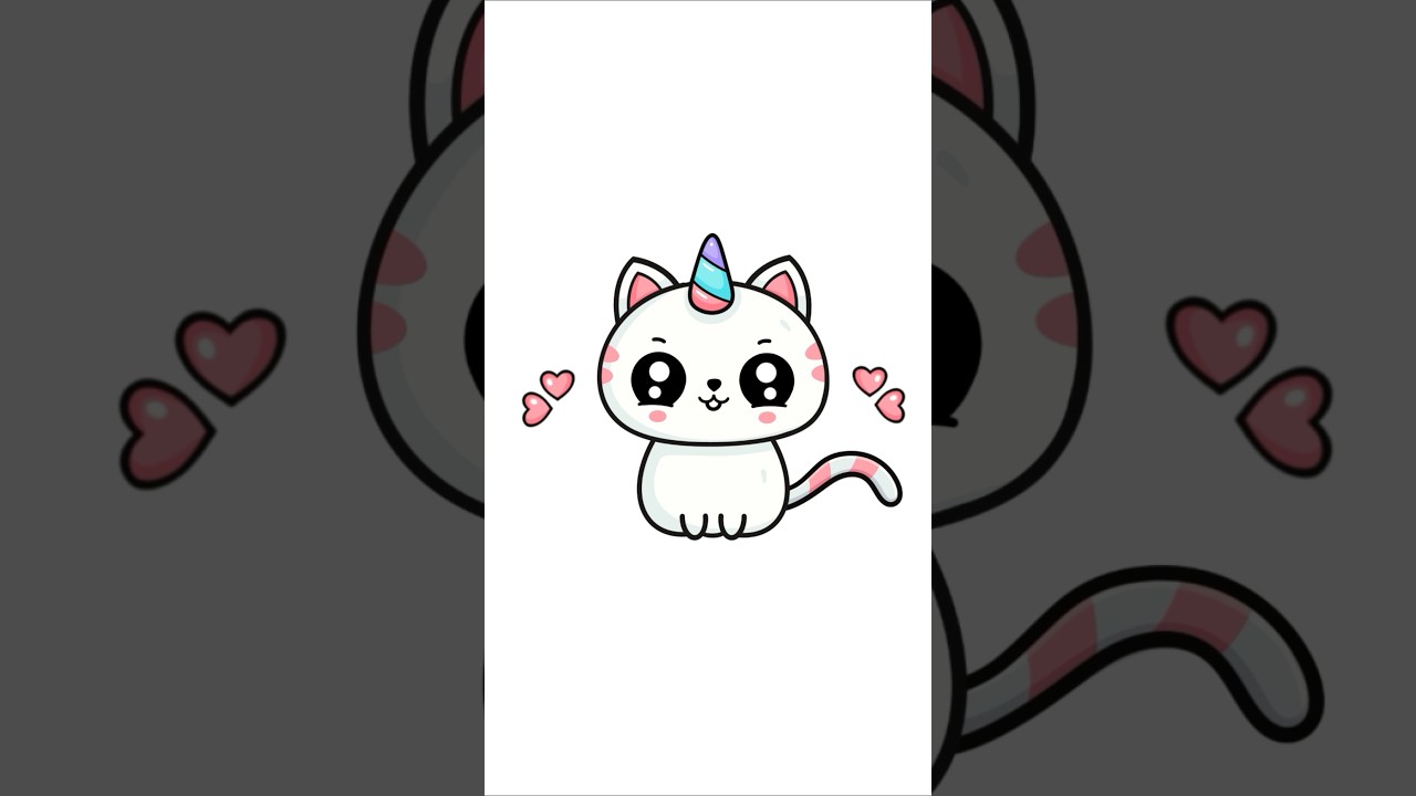 🦄🐱 Draw a Cute Unicorn Cat Easy ✍️ | Step-by-Step Kawaii Unicorn Cat Drawing Tutorial! 🌈✨
