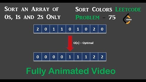 Sort An Array of 0s 1s and 2s | Sort colors - Leetcode | Optimal Approach