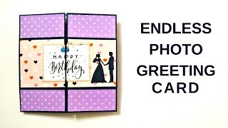 How to make endless photo card | DIY Mini Photo Album scrapbook | Easy photo greeting card screenshot 4