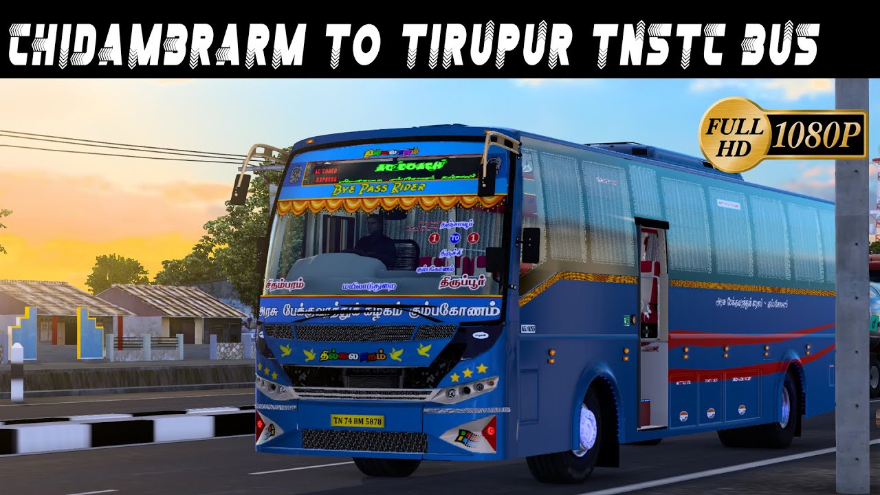 Chidambaram to Tirupur TNSTC AC Economy Bus #bussimulator #tnstcbusmod #tnstc