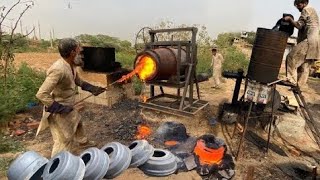 Manufacturing of a truck brake drums // How to Produce brake drum in local factory