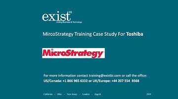 MicroStrategy Training Case Study For Toshiba