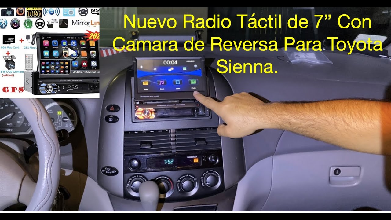 Como Instalar Nuevo Radio de Pantalla Táctil con Camara de Reversa  Android Auto en Toyota Sienna 06