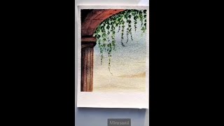 طريقة رسم منظر طبيعي بالالوان المائية باحترافية | How to draw a landscape in watercolor