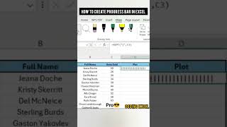 Create Progress Bar In Excel Tip#04 ✨#viral #youtubeshorts #codingtutorial #excel #shorts