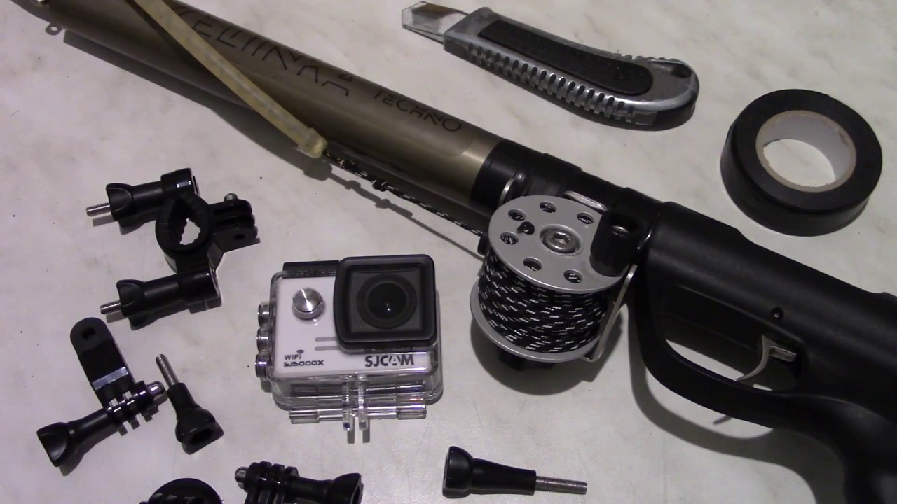 Как закрепить экшн камеру на подводное ружье - YouTube