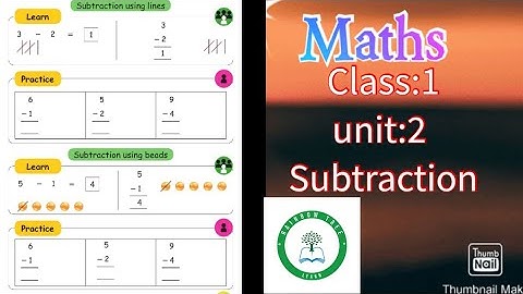Maths | Class:1 | Unit:2 |  Subtraction |  Samacheer kalvi | Term 1