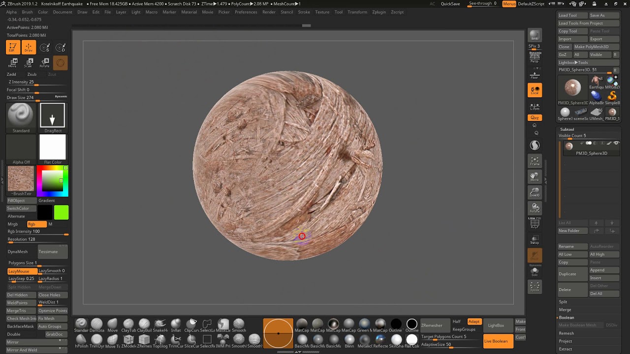 paint in zbrush 2019