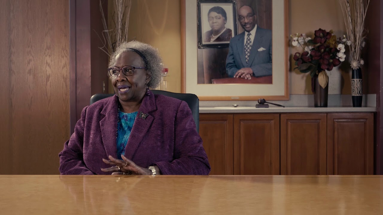 Mrs. Peggy Lee remembering President Emeritus Dr. Oswald P. Bronson, Sr