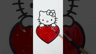 🎀HELLO KITTY COLORING!🪄 #shorts #hellokitty #coloring #coloringpages #glitter