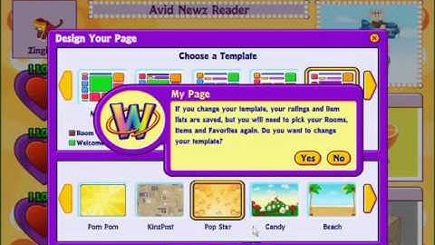 Webkinz How-To Videos: Changing Your Template in My Page
